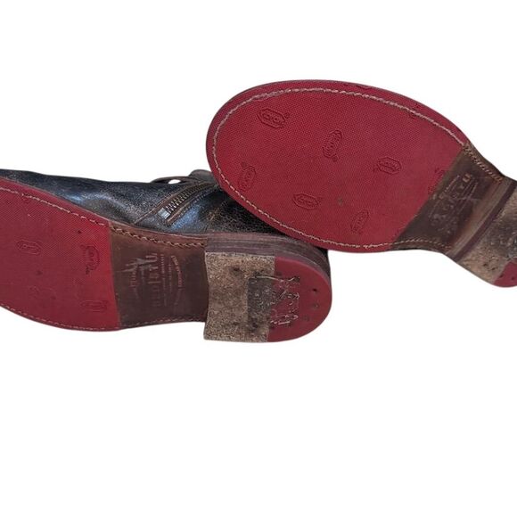 EUC Bed Stu Becca Women's Ankle Booties Black Distressed Leather Size 8.5 - Picture 4 of 6